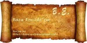 Baza Enciána névjegykártya